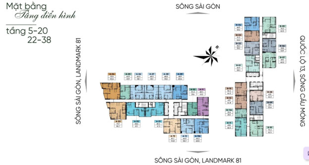 Mặt bằng tầng 5 - 20 - 22 - 38