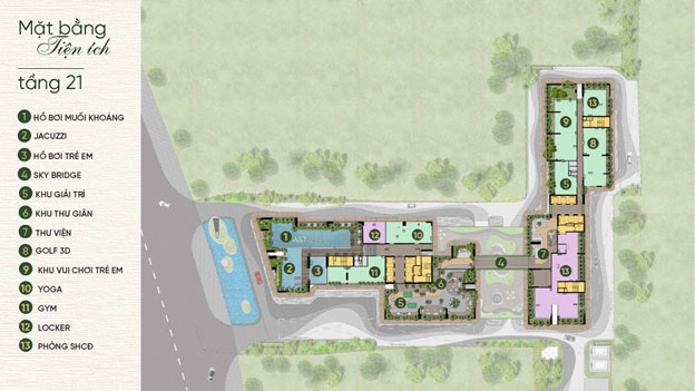 Mặt bằng tiện ích tầng 21