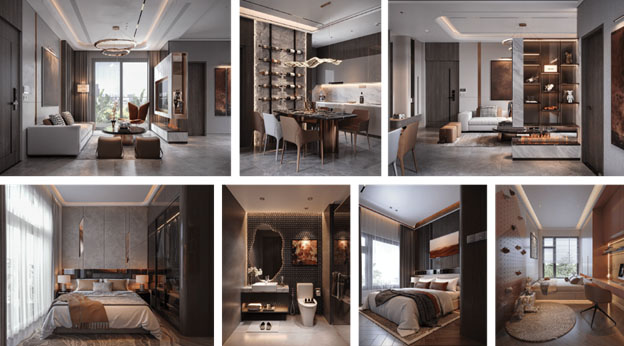 Bên trong căn hộ 3 phòng ngủ của A&T Saigon Riverside