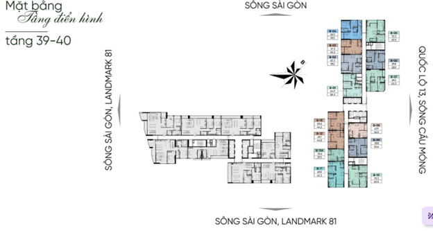 Mặt bằng tầng 39 - 40