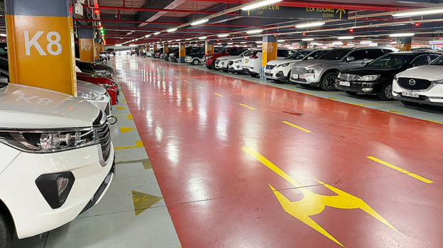 Hầm giữ xe của dự án A&T Saigon Riverside